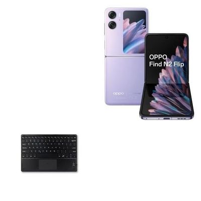 BoxWave Keyboard Compatible with Oppo Find N2 - SlimKeys Bluetooth Keyboard with Trackpad, Portable Slim TouchPad - Jet Black