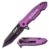 GIFT INFINITY Custom Personalized Metal Pocket Knife with Engraving  Stainless Steel Everyday Carry Knife, Gift for Men, Groomsmen, Father, Husband, Anniversary, Birthday & Special Occasions (Purple) view 1