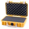 ColorCase Pelican Protector 1170 Case Yellow - Small Size Waterproof Case with Pick & Pluck Foam & Convoluted Lid Foam - Desert Tan Latches view 1