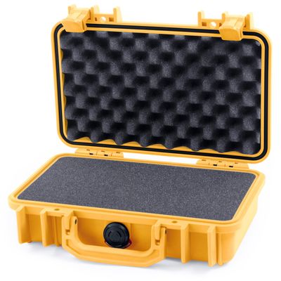 ColorCase Pelican Protector 1170 Case Yellow - Small Size Waterproof Case with Pick & Pluck Foam & Convoluted Lid Foam - Yellow Latches