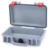 ColorCase Pelican Protector 1170 Case Silver - Small Size Waterproof Case (Case Only) - Red Latches view 1
