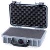 ColorCase Pelican Protector 1170 Case Silver - Small Size Waterproof Case with Pick & Pluck Foam & Convoluted Lid Foam - Black Latches view 1