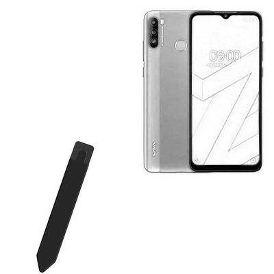 BoxWave Stylus Pouch Compatible with Lava Z6 - Stylus PortaPouch, Pen Stylii Holder Carrier Portable Self-Adhesive - Jet Black