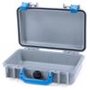 ColorCase Pelican Protector 1170 Case Silver - Small Size Waterproof Case (Case Only) - Blue Latches view 1