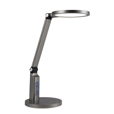 HYQFSAD LED Desk Lamp with 45-Minute timed Breaks, 4000K Warm White Light Multifunctional Touch Desk Lamps, 15W Architect Task Lamp for Home Office and Study (Color : Gray)