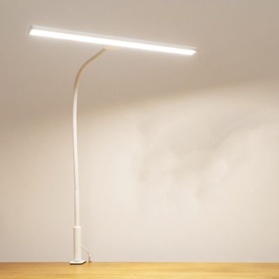 HYQFSAD LED Computer Work Light for Home Office, 3000K-6000K Colour Temperature Brightness Adjustable with Adjustable Swing Arms and Dimmable Touch Control LED Desk Light (Color : White, Size : 18W)
