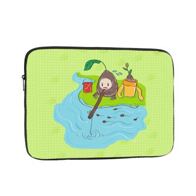 12 Inch Laptop Case Computer Sleeve Shockproof Water-Resistant Notebook Case Bag for Business Travel and Daily Use Sunflower Seeds Fishing Prints