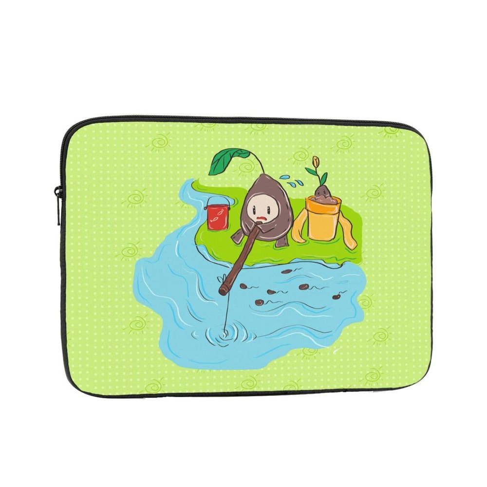 12 Inch Laptop Case Computer Sleeve Shockproof Water-Resistant Notebook Case Bag for Business Travel and Daily Use Sunflower Seeds Fishing Prints
