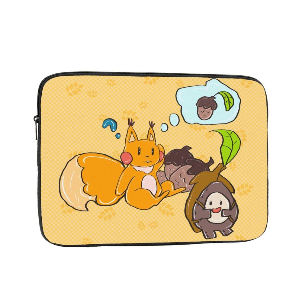 12 Inch Laptop Case Computer Sleeve Shockproof Water-Resistant Notebook Case Bag for Business Travel and Daily Use Sunflower Seed Squirrel Prints