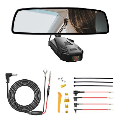 Radar Detector Rearview Mirror Rod Mounting Bracket and Radar Direct Power Cord Hardwired Kit and Fuse Tap(for Cobra Radar Models)