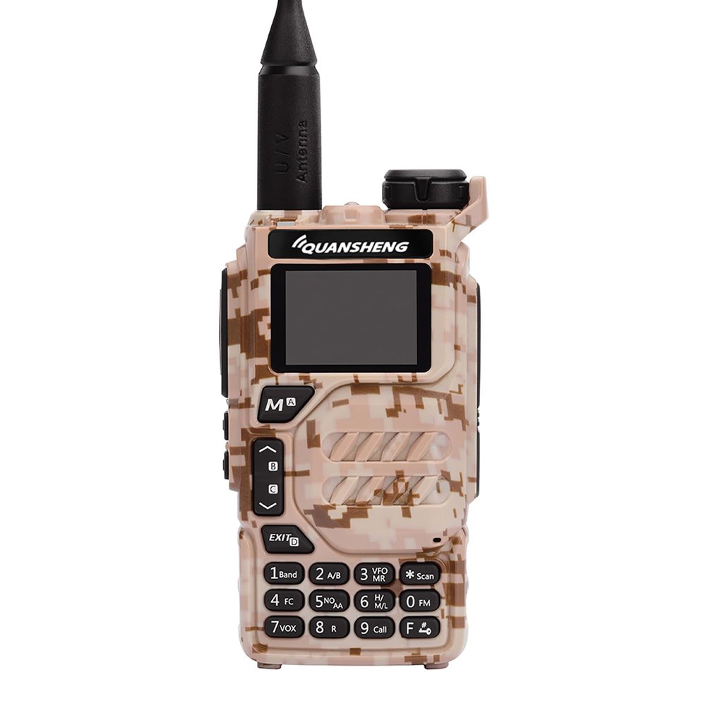 UV-K5 Walkie Talkie 5W Dual Band UHF VHF USB-C Charger Two Way Radio DTMF FM Scrambler NOAA Wireless Frequency Copy Ham Radio Handheld Long Range Desert Camo