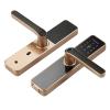 Fingerprint Lock.Indoor Electronic Lock.Smart Fingerprint Password.Card Mechanical Key.Touch Screen.Keyboard Lock.Intelligent Electronic Lock.Smart Door Lock (Color : Gold) view 1