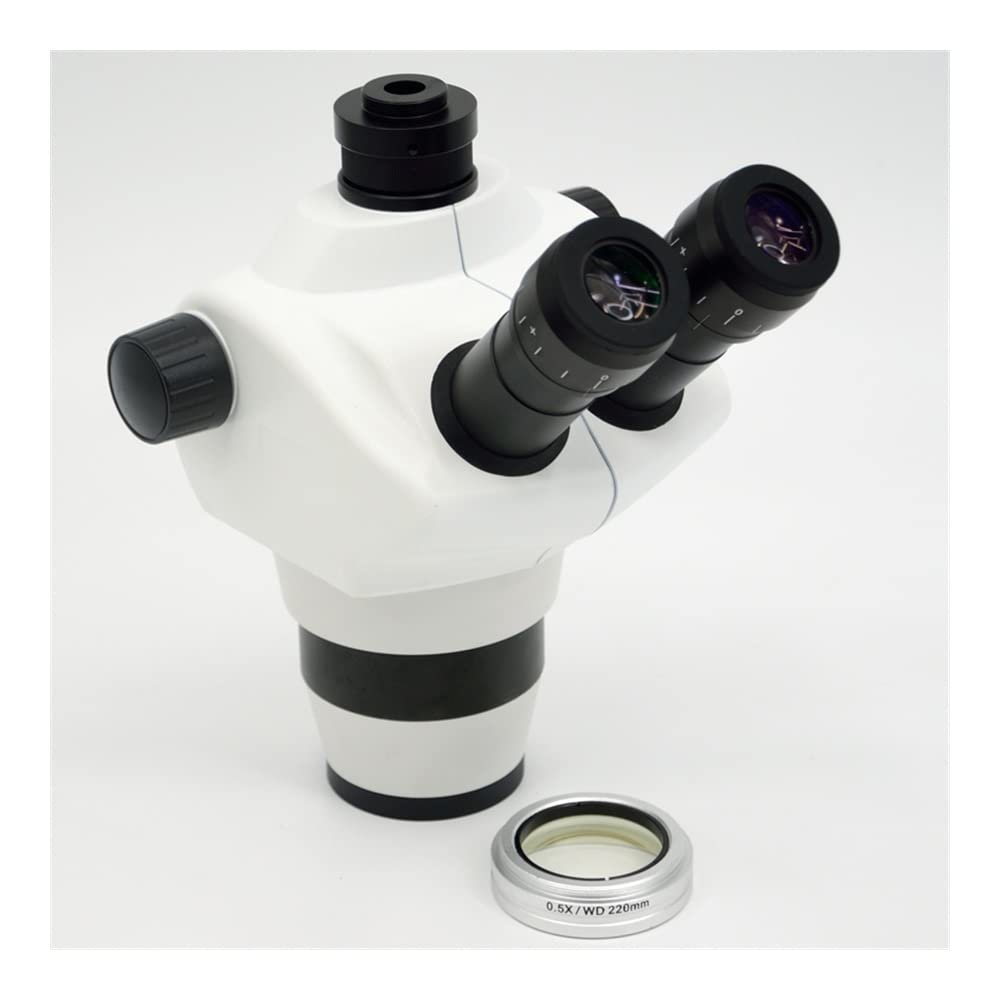 Lab Microscope Slides 4X-100X Simul-Focal Lab Trinocular Stereo Microscope 8X-50X Continuous Confocal Zoom Magnification Microscope Parts (Color : 4X-50X 0.5X)
