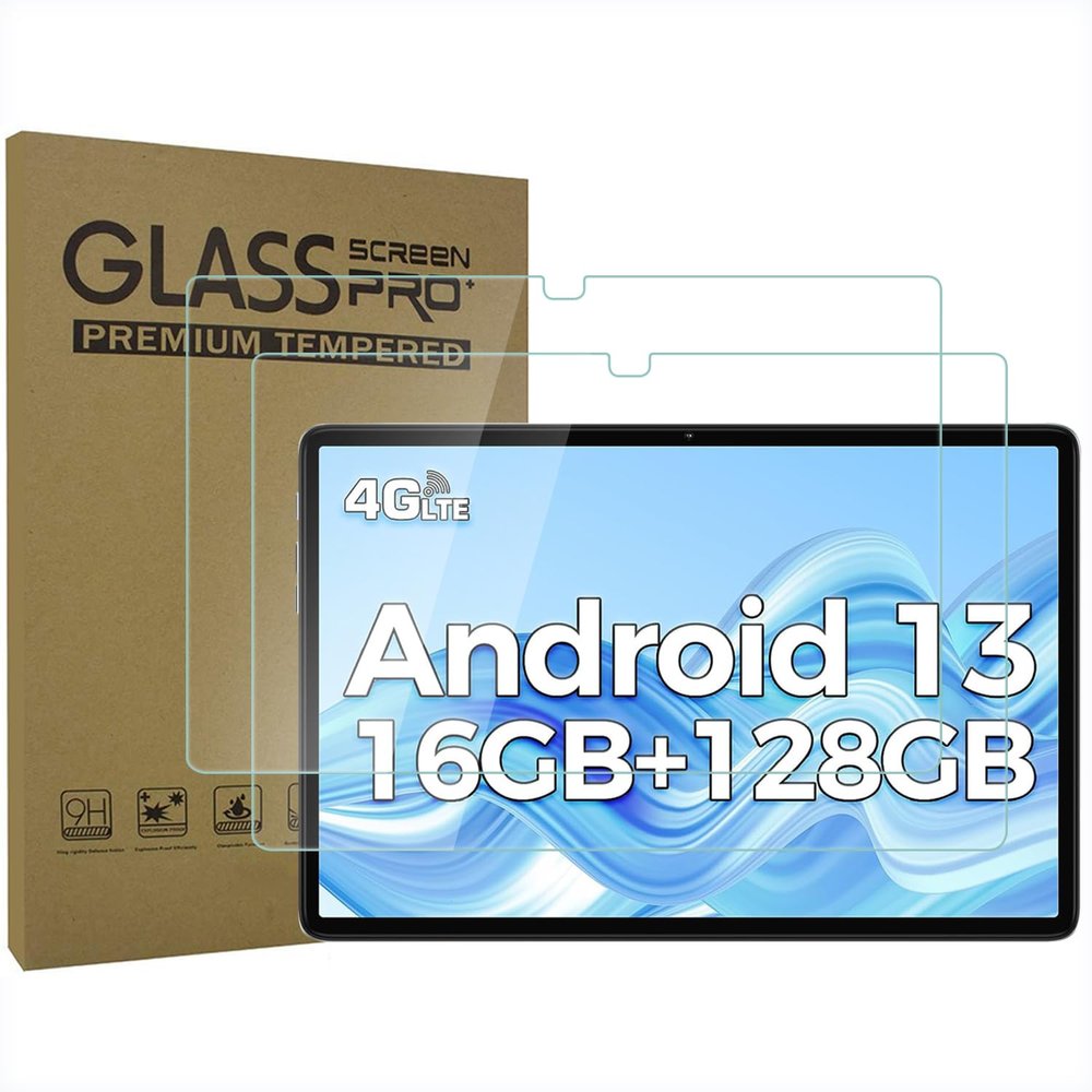 AIJAKO 2-Pack Screen Protector for TECLAST P40S/TECLAST New P40HD 2023/TECLAST New M40 Plus 2023, Tempered Glass Film, Ultra Clear Transparency Anti-Scratch 9H Hardness Tempered Glass