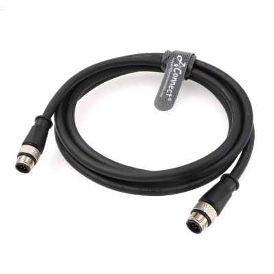 AConnect M12 8 Pin A-Code Male to 8 Pin A-Code Male High Flexible Industrial Ethernet Shielded Waterproof Cable for Industrial Camera 1M