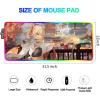Mouse Pads Anime Beautiful Girl RGB Gaming Mouse Pad/Custom Anime Led Mouse Pad, LED Light Edges & Non-Slip Rubber Base Glowing Mat for Mouse and Keyboard,M(11.8"X27.5") view 2