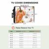 Fall Thanksgiving Outdoor TV Cover 30-32 Inch Weatherproof,Oxford Heavy Duty Waterproof Outside Flat Screen TV Cover Protector for Television Accessories Maple Leaf Orange Gray Pumpkin Retro Wooden view 2
