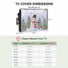 Blue Ombre Christmas Outdoor TV Cover 70-75 Inch Weatherproof, Oxford Heavy Duty Waterproof Outside Flat Screen TV Cover Protector for Television Accessories Xmas Tree Winter Snowman Snowflake view 2