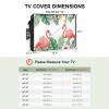 Edwiinsa Summer Flamingo Outdoor TV Cover 80-85 Inch Weatherproof, Oxford Heavy Duty Waterproof Outside Flat Screen TV Cover Protector for Television Accessories Green Botanical Tropical Plants view 2