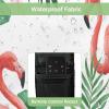 Edwiinsa Summer Flamingo Outdoor TV Cover 80-85 Inch Weatherproof, Oxford Heavy Duty Waterproof Outside Flat Screen TV Cover Protector for Television Accessories Green Botanical Tropical Plants view 3