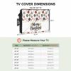 Christmas Balls Outdoor TV Cover 60-65 Inch Weatherproof, Oxford Heavy Duty Waterproof Outside Flat Screen TV Cover Protector for Television Accessories Xmas Tree Winter Snowflake Balls Rustic view 2