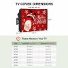 Edwiinsa Christmas Outdoor TV Cover 36-39 Inch Weatherproof, Oxford Heavy Duty Waterproof Outside Flat Screen TV Cover Protector for Television Accessories Red Xmas Santa Winter Snowflake view 2