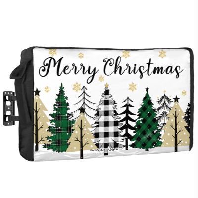 Christmas Tree Outdoor TV Cover 30-32 Inch Weatherproof,Oxford Heavy Duty Waterproof Outside Flat Screen TV Cover Protector for Television Accessories Merry Christmas Green Xmas Treee Winter Snowflake
