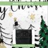 Christmas Tree Outdoor TV Cover 30-32 Inch Weatherproof,Oxford Heavy Duty Waterproof Outside Flat Screen TV Cover Protector for Television Accessories Merry Christmas Green Xmas Treee Winter Snowflake view 3