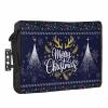 Christmas Outdoor TV Cover 36-39 Inch Weatherproof,Oxford Heavy Duty Waterproof Outside Flat Screen TV Cover Protector for Television Accessories Navy Blue Winter Botanical Xmas Tree Snowflake view 1