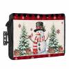 Christmas Snowman Outdoor TV Cover 36-39 Inch Weatherproof,Oxford Heavy Duty Waterproof Outside Flat Screen TV Cover Protector for Television LED Xmas Tree Birds Berry Snowflake Red Black Plaid view 1