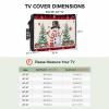 Christmas Snowman Outdoor TV Cover 36-39 Inch Weatherproof,Oxford Heavy Duty Waterproof Outside Flat Screen TV Cover Protector for Television LED Xmas Tree Birds Berry Snowflake Red Black Plaid view 2