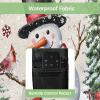 Christmas Snowman Outdoor TV Cover 36-39 Inch Weatherproof,Oxford Heavy Duty Waterproof Outside Flat Screen TV Cover Protector for Television LED Xmas Tree Birds Berry Snowflake Red Black Plaid view 3