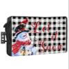 Christmas Snowman Outdoor TV Cover 80-85 Inch Weatherproof,Oxford Heavy Duty Waterproof Outside Flat Screen TV Cover Protector for Television Accessories Xmas Winter Snowflake Birds Black White Plaid view 1