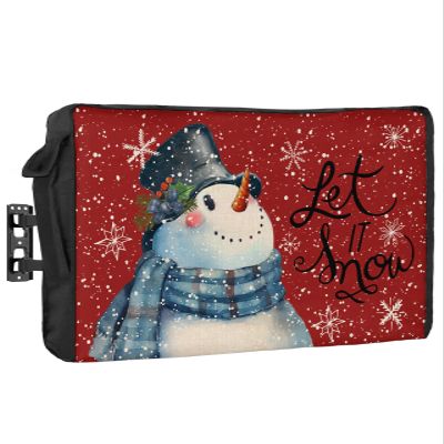Edwiinsa Red Snowman Christmas Outdoor TV Cover 48-50 Inch Weatherproof, Oxford Heavy Duty Waterproof Outside Flat Screen TV Cover Protector for Television Accessories Let Snow Xmas Winter Snowflake
