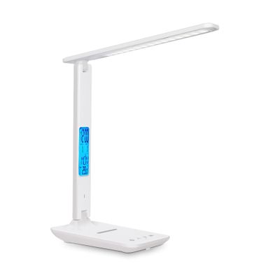 HYQFSAD LED Desk Lamp with Wireless Fast Charging, 3 Colour temperatures and 5-Speed dimming, USB Charging Dimmable Reading Lamp Desk Lamps Office (Color : White, Size : 10w)