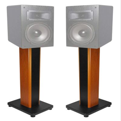 (1) Rockville RHT28C 28" 2-Tone Bookshelf Speaker Stands Surround Sound Home Theater