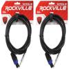 Rockville (2) RCTS1610 10' 16 AWG 1/4" TS to Speakon Speaker Cable 100% Copper view 1