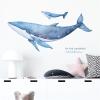 Blue Whale Wall Stickers, sacinora Cartoon Sea Animal Wall Decals Removable Vinyl Peel and Stick for Nursery Living Room Bedroom Bathroom Children's Room Playroom Art Decorations view 2
