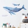 Blue Whale Wall Stickers, sacinora Cartoon Sea Animal Wall Decals Removable Vinyl Peel and Stick for Nursery Living Room Bedroom Bathroom Children's Room Playroom Art Decorations view 3