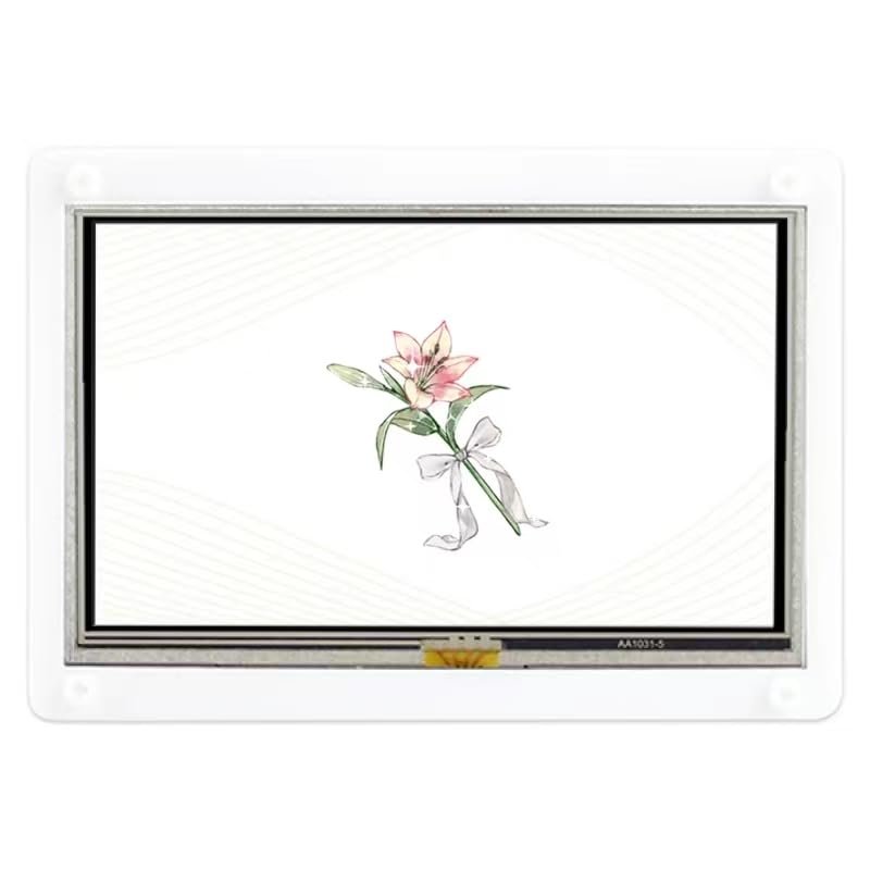 TUOPUONE 5inch Resistive Touch Screen LCD with Bicolor Case Compatible with Raspberry Pi 4B / 3B+ / 3A+ /Zero 2 W 800480 Resolution HDMI Display Interface Low Power