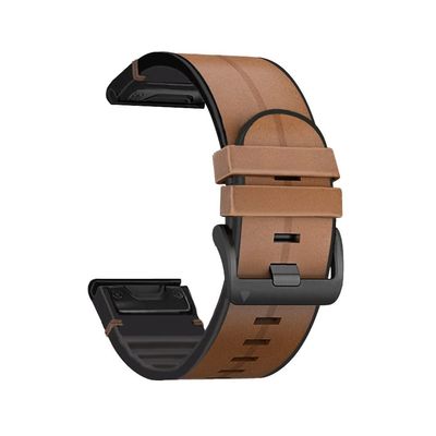 IENYU 22 26mm Leather Silicone Watchband Straps For Garmin Fenix 5/5X Plus 6/6X Pro Fenix 7X 7 Smart Bracelet Quick Release Wristband (Color : B, Size : 26mm For Fenix 5X 5XPlus)
