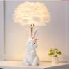 Jinnwell Rabbit Table Night Light Girl Lamp Desk Decoration Reading Study Lamps Lighting Kid Adult Home Hotel Living Room Gift view 1