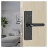 HAvern Tuya APP Fingerprint Lock Intelligent Door Lock Digital Door Lock Security Electronic Password Card Unlocking, Home Lock (Color : Black-only Handle) view 4