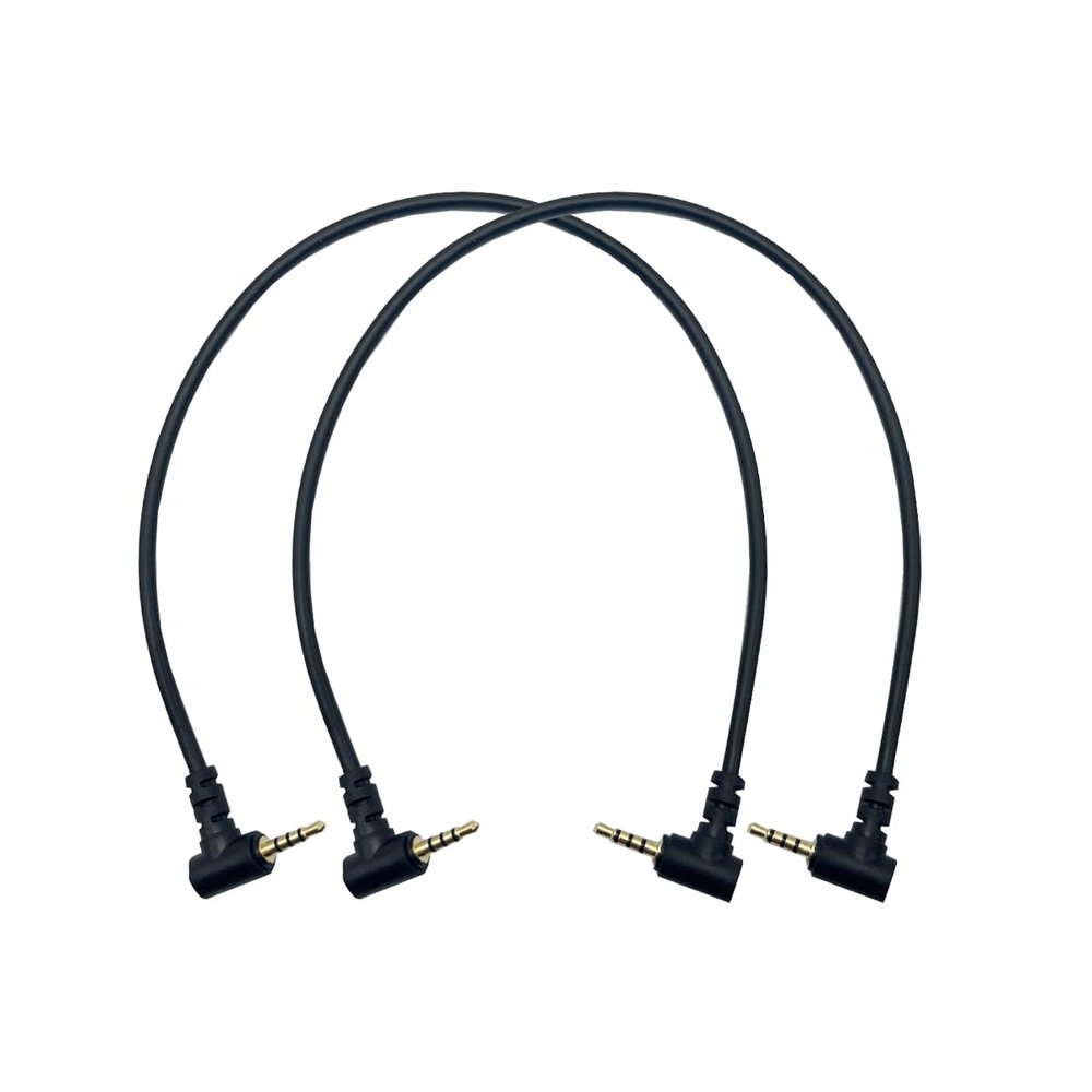 Seadream 2.5mm Aux Cable;2Pack 1Feet 2.5mm Double Angled Male to Male TRRS Stereo Headset Headphone Jack Gold Plated Connector Wire Cord Plug Cable 4 Pole (Double Angled)
