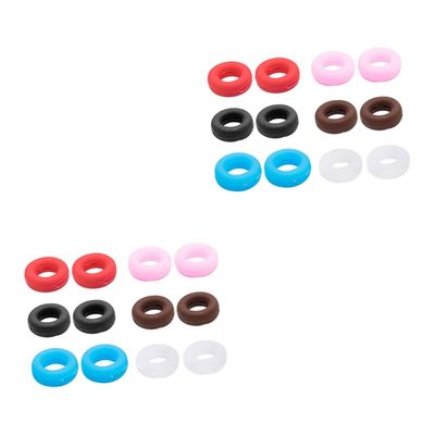 Healeved 24sets Silicone -Skid Glasses Sleeves Round Shape Eyeglass Retainers for Soft Silicone Grips for Glasses and Sunglasses Mixed Colors