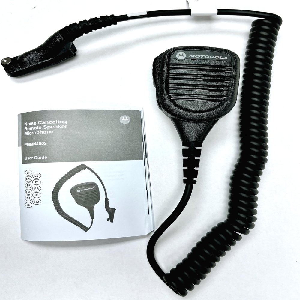 Motorola Solutions OEM PMMN4062 PMMN4062AL Remote Speaker Microphone Emergency Button Intrinsically Safe Noise Cancelling IMPRES Audio Microphone 3.5mm Ear Jack