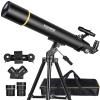 Telescopes for Adults Astronomy, 80mm Aperture 900mm Professional Refractor Telescope for Kids & Beginners, Compact and Portable Travel Telescopio with Carrying Bag view 1