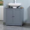 Bathroom Vanity Without Sink 23.5" Floor Cabinet Under Sink Vanity Cabinet Base w/ 2 Doors & Adjustable Shelf,Pedestal Sink Storage Cabinet Base Space Saver Organizer Cupboard Bathroom Decor,Grey view 1