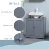 Bathroom Vanity Without Sink 23.5" Floor Cabinet Under Sink Vanity Cabinet Base w/ 2 Doors & Adjustable Shelf,Pedestal Sink Storage Cabinet Base Space Saver Organizer Cupboard Bathroom Decor,Grey view 2