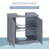Bathroom Vanity Without Sink 23.5" Floor Cabinet Under Sink Vanity Cabinet Base w/ 2 Doors & Adjustable Shelf,Pedestal Sink Storage Cabinet Base Space Saver Organizer Cupboard Bathroom Decor,Grey view 4